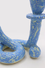 Load image into Gallery viewer, Double Taper Blue Crawl Candle Holder Julia Elsas 
