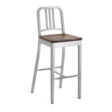 Load image into Gallery viewer, 1104 Navy Barstool Emeco Walnut Brushed 
