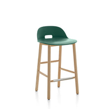 Load image into Gallery viewer, Alfi Counter Stool, Low Back Emeco Green Ash 
