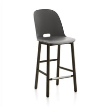 Load image into Gallery viewer, Alfi Counter Stool, Highback Emeco Dark Grey Dark Stained Ash 

