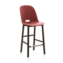 Load image into Gallery viewer, Alfi Counter Stool, Highback Emeco Red Dark Stained Ash 
