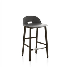Load image into Gallery viewer, Alfi Counter Stool, Low Back Emeco Dark Grey Dark Stained Ash 
