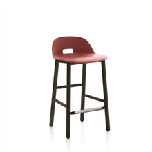 Load image into Gallery viewer, Alfi Counter Stool, Low Back Emeco Red Dark Stained Ash 
