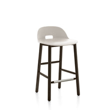 Load image into Gallery viewer, Alfi Counter Stool, Low Back Emeco White Dark Stained Ash 
