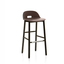 Load image into Gallery viewer, Alfi Barstool, Low Back Emeco Dark Brown Dark Stained Ash 
