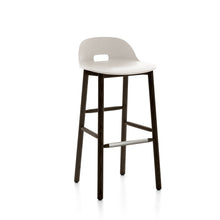 Load image into Gallery viewer, Alfi Barstool, Low Back Emeco White Dark Stained Ash 
