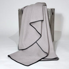 Load image into Gallery viewer, Fine Purl Knit Cashmere Throw in Moonstone with Dark &amp; Storm Gray Hangai Mountain Textiles 
