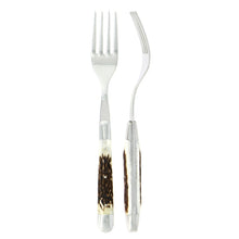 Load image into Gallery viewer, Steak Forks - Set of 6 Forks Forge de Laguiole Elk Stag / Shiny 
