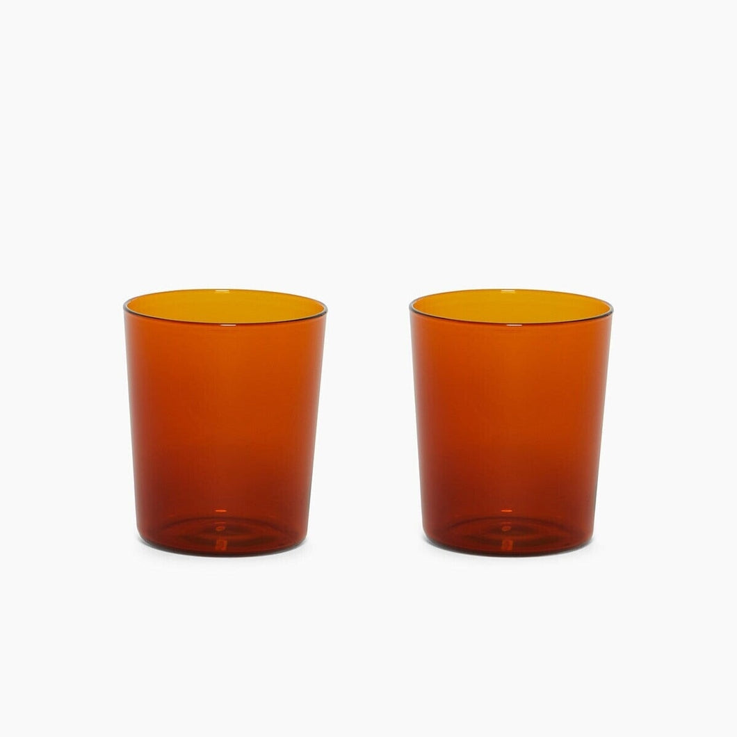 Burnt Orange Glas Tumbler Large - 2 Pack Water Glasses Graf Lantz 