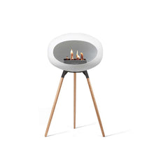 Load image into Gallery viewer, Bioethanol Fireplace Dome, White 42&quot;h Fireplace Le Feu Black Bowl Soaptreated Legs 
