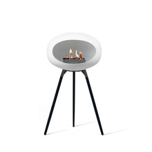 Load image into Gallery viewer, Bioethanol Fireplace Dome, White 42&quot;h Fireplace Le Feu Black Bowl Black Legs 
