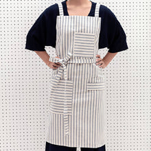 Load image into Gallery viewer, Striped Crossback Bib Apron Aprons Powered by People 
