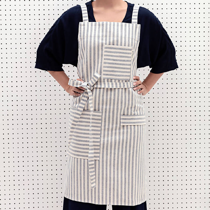 Striped Crossback Bib Apron Aprons Powered by People 