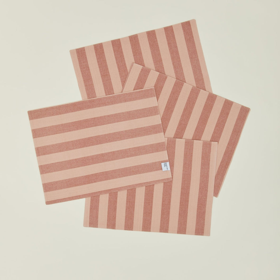 Essential Striped Placemat , Set of 4 Placemats Hawkins New York Blush/Terracotta 