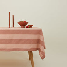 Load image into Gallery viewer, Essential Striped Tablecloth Tablecloths Hawkins New York Blush/Terracotta 
