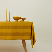 Load image into Gallery viewer, Essential Striped Tablecloth Tablecloths Hawkins New York Mustard/Bronze 

