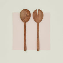 Load image into Gallery viewer, Hand Carved Serving Set Salad Servers Hawkins New York 
