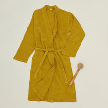 Load image into Gallery viewer, Simple Waffle Bath Robe Bath Towels Hawkins New York Mustard Small 
