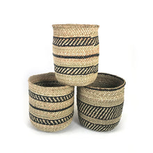 Load image into Gallery viewer, Iringa Woven Basket with Black Stripe Storage Baskets Powered by People 
