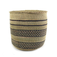 Load image into Gallery viewer, Iringa Woven Basket with Black Stripe Storage Baskets Powered by People 
