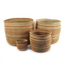 Load image into Gallery viewer, Auburn Stripe Iringa Baskets Storage Baskets Powered by People 8 inch 
