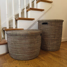 Load image into Gallery viewer, Black Flat Lid Floor Basket Storage Baskets Powered by People 
