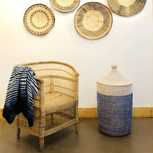 Load image into Gallery viewer, Large Two-Tone Basket - Navy + White Storage Baskets Powered by People 
