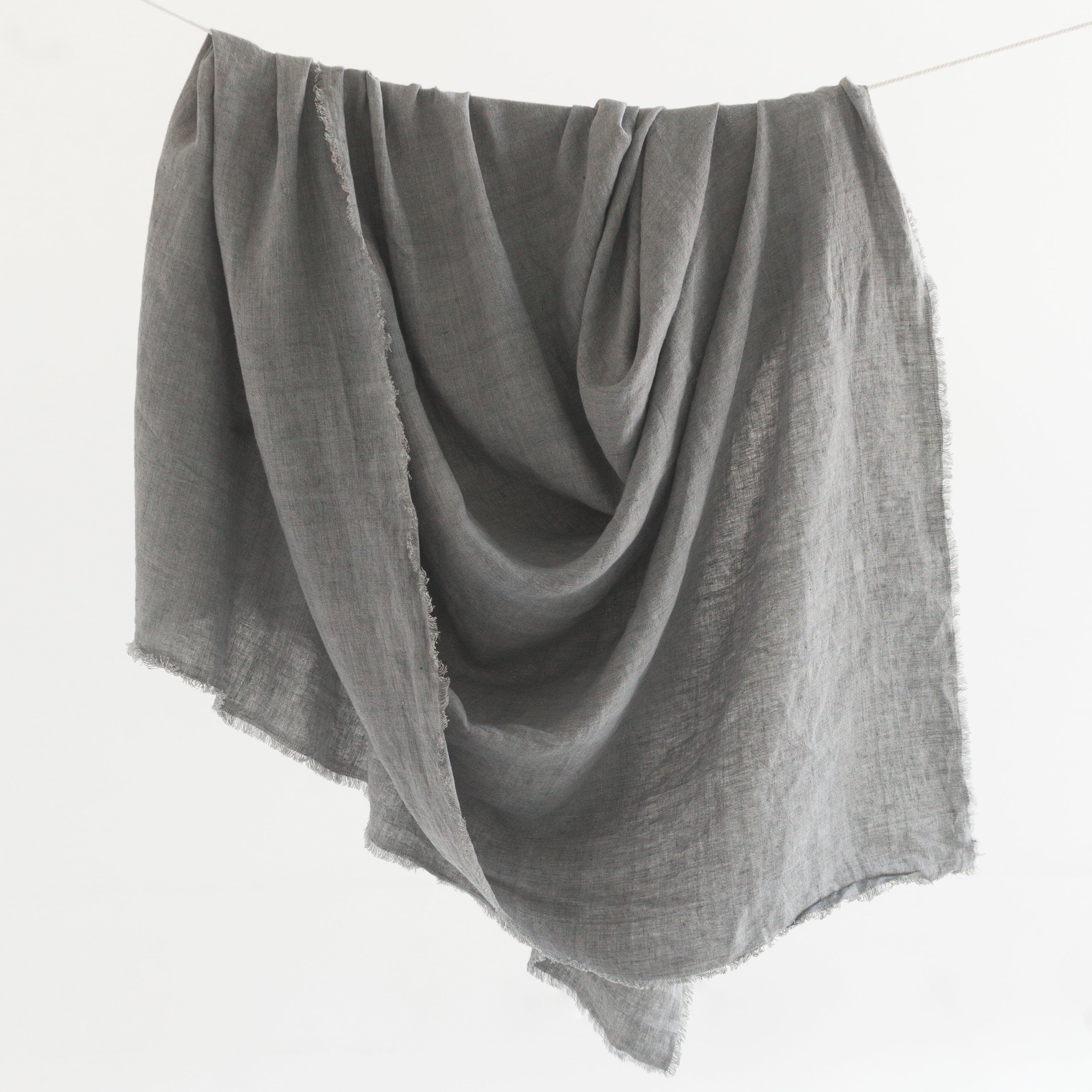 Stone Washed Linen Throw - Oyster Throws Powered by People 