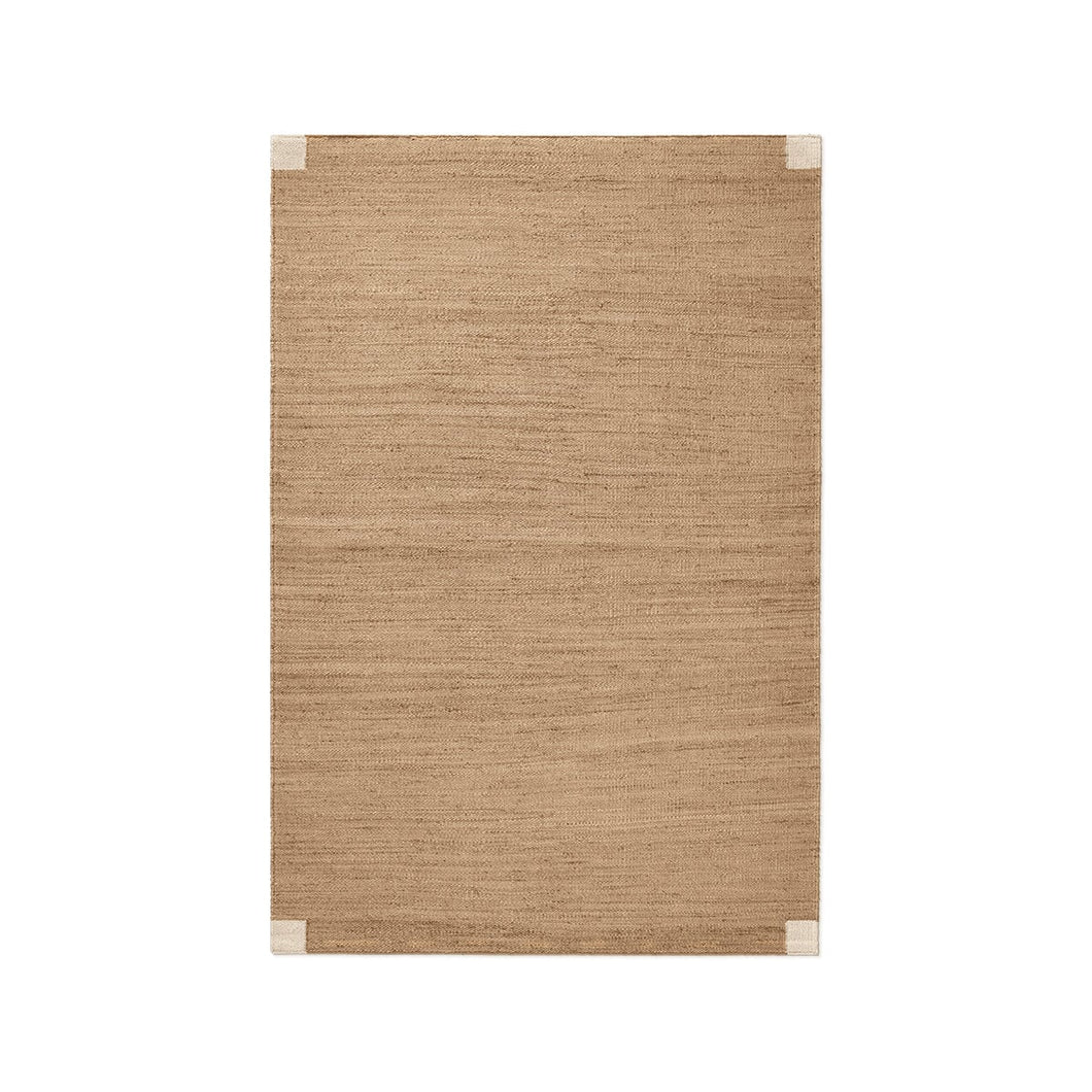 Jute Corner Area Rugs Nordic Knots Brown 10' X 14' 