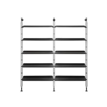 Load image into Gallery viewer, Adam Wood Shelving Kartell Black Ash 10 Shelves Bookcase with 3 Struts 
