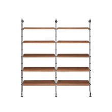 Load image into Gallery viewer, Adam Wood Shelving Kartell Dark Wood 10 Shelves Bookcase with 3 Struts 
