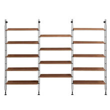 Load image into Gallery viewer, Adam Wood Shelving Kartell Dark Wood 14 Shelves Bookcase with 4 Struts 
