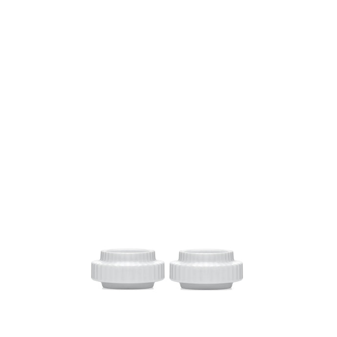 Lyngby Tealight Holder, White 2 Piece Set Candle Holders Lyngby 