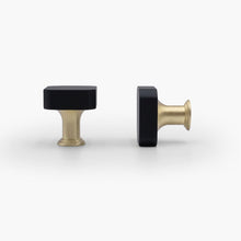 Load image into Gallery viewer, Mod Knob Hardware Hapny Home Matte Black &amp; Satin Brass (BSB) 
