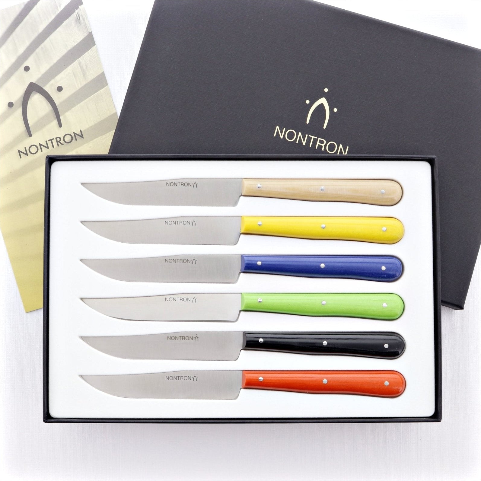 Nontron Flatware Sets, Printemps Compressed Fabric Flatware Sets Nontron Steak Knives (Set of 6) 