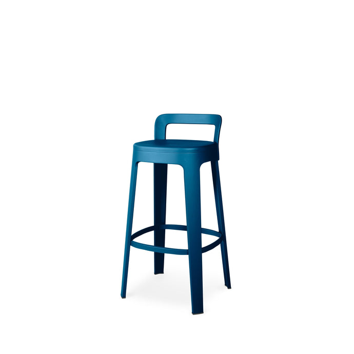 Ombra Stool with Backrest Bar Stools RS Barcelona Blue Bar 