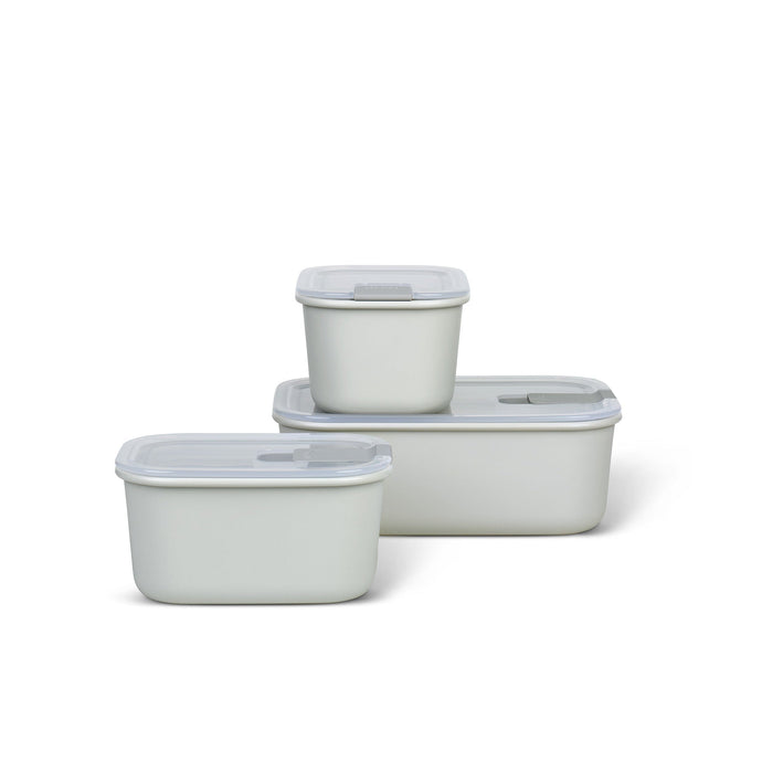 EasyClip Storage Box - Set of 3 Food Containers Mepal White 