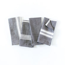 Load image into Gallery viewer, Aden Napkins, Grey / Natural - set of 4 Napkins + Rings Powered by People 
