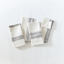 Load image into Gallery viewer, Aden Napkins, Natural / Grey - set of 4 Napkins + Rings Powered by People 
