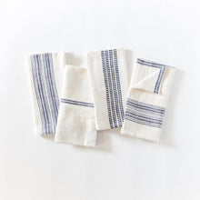 Load image into Gallery viewer, Aden Napkins, Natural / Navy - set of 4 Napkins + Rings Powered by People 
