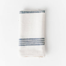 Load image into Gallery viewer, Aden Napkins, Natural / Navy - set of 4 Napkins + Rings Powered by People 
