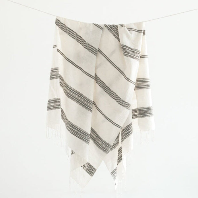 Aden Throw - Natural / Grey Throws Powered by People 