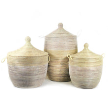 Load image into Gallery viewer, Medium Two-Tone Basket - Natural + White Storage Baskets Powered by People 
