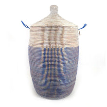 Load image into Gallery viewer, Large Two-Tone Basket - Navy + White Storage Baskets Powered by People 
