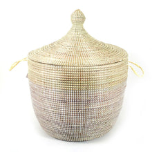 Load image into Gallery viewer, Low Storage Two-Tone Basket - Natural + White Storage Baskets Powered by People 
