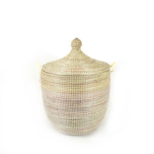 Load image into Gallery viewer, Medium Two-Tone Basket - Natural + White Storage Baskets Powered by People 
