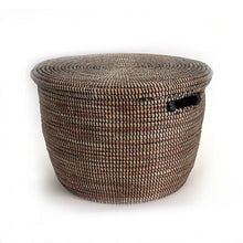 Load image into Gallery viewer, Black Flat Lid Floor Basket Storage Baskets Powered by People 
