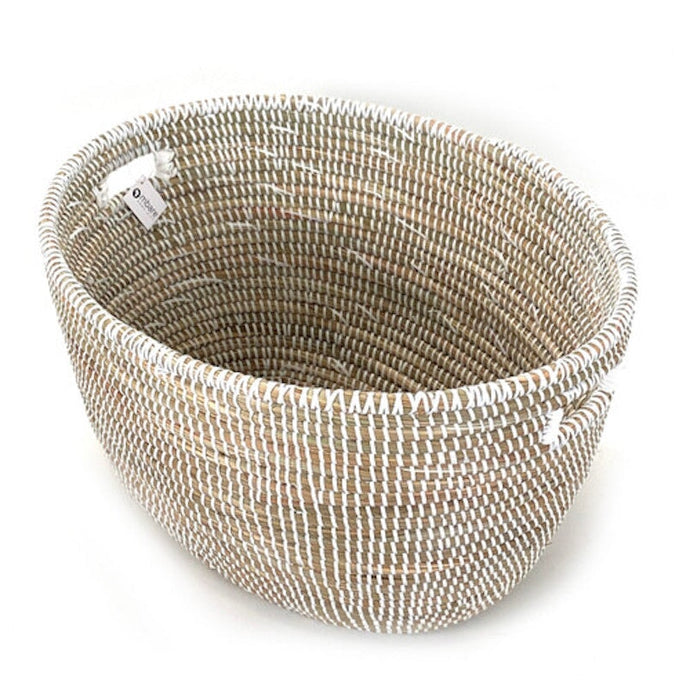 White Oval Basket Storage Baskets Powered by People 