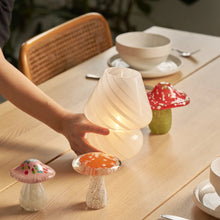 Load image into Gallery viewer, Portable Mini Close Top Glass Mushroom Lamp, White Portable Lamps Humber 
