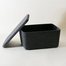 Load image into Gallery viewer, The Sculpted Bin - Wide with Lid | Set of 3 Baskets Sortjoy Carbon 
